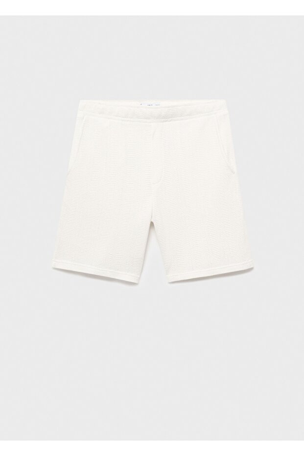 Kalıplı triko bermuda şort - 3