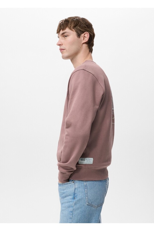 Desenli pamuklu sweatshirt - 7