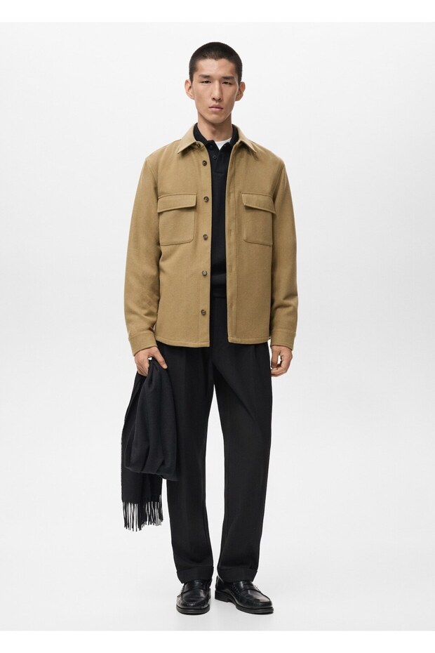 Cepli yün gömlek ceket - 2