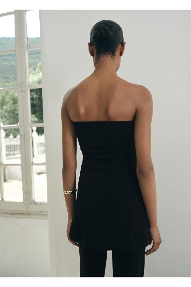 Straplez triko bluz - 4