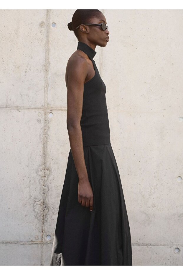 Halter yakalı örgü bluz - 7