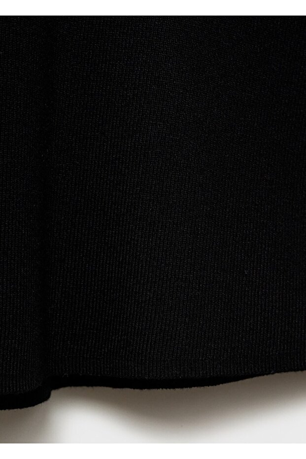 Bağ detaylı yakalı triko elbise - 5