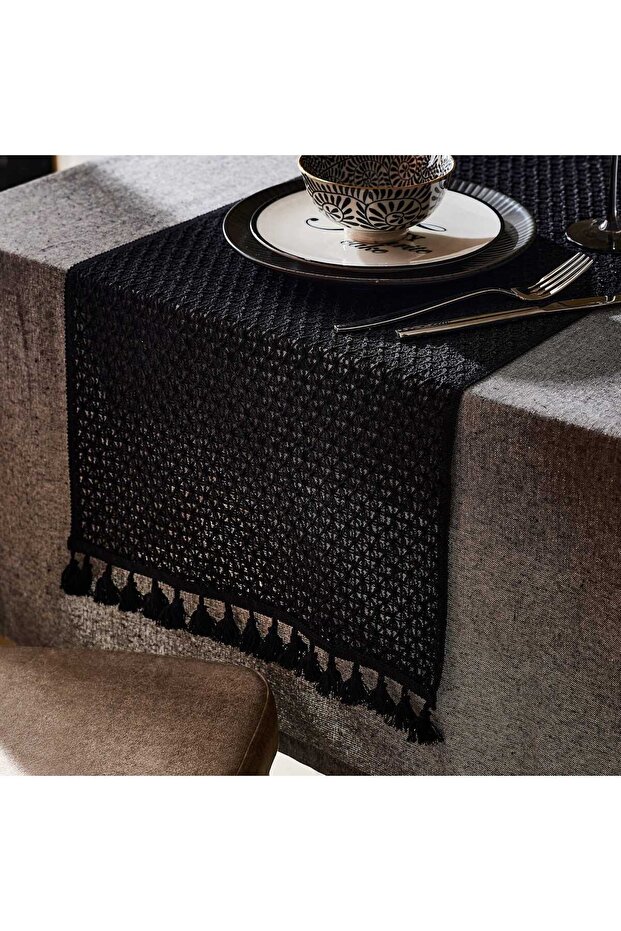 Soft Santa Runner - Siyah - 35x145 cm - 2