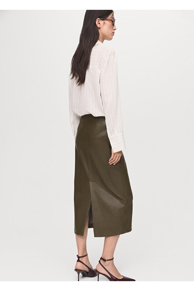 Deri görünümlü kalem etek - 4