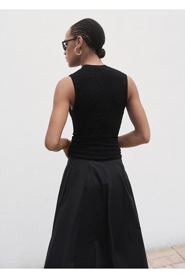 Dokuma krep bluz - 4