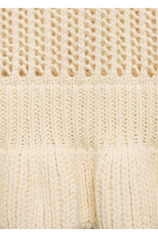 Volanlı ajur örgü yelek - 5