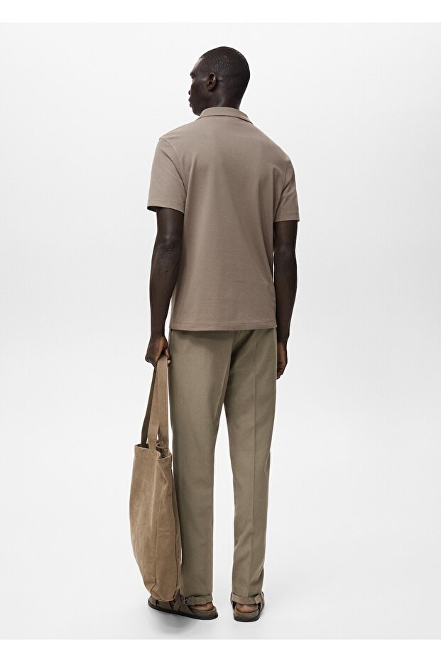 Pamuklu pike polo gömlek - 4