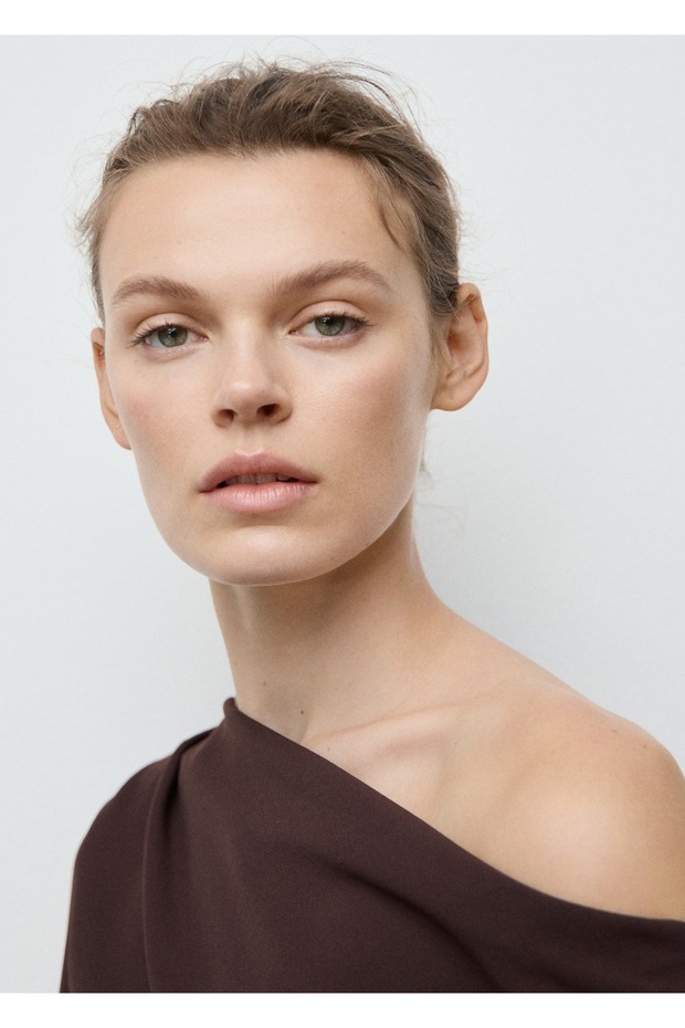 Asimetrik yaka bluz - 6