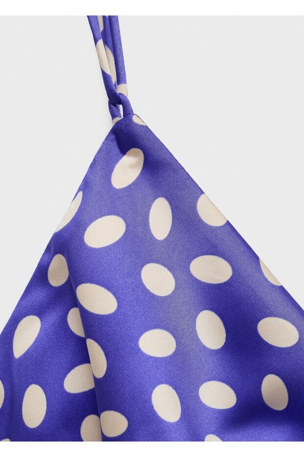 Puantiyeli saten elbise - 8