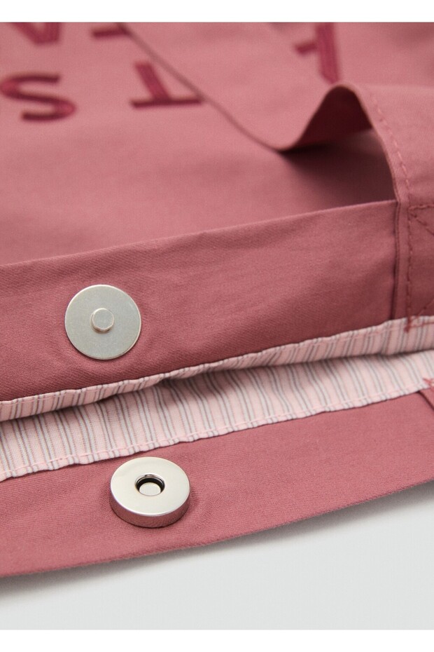 İşlemeli tote çanta - 5