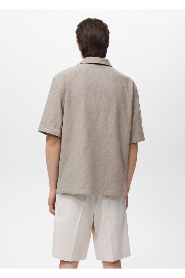 %100 pamuklu işlemeli gömlek - 4