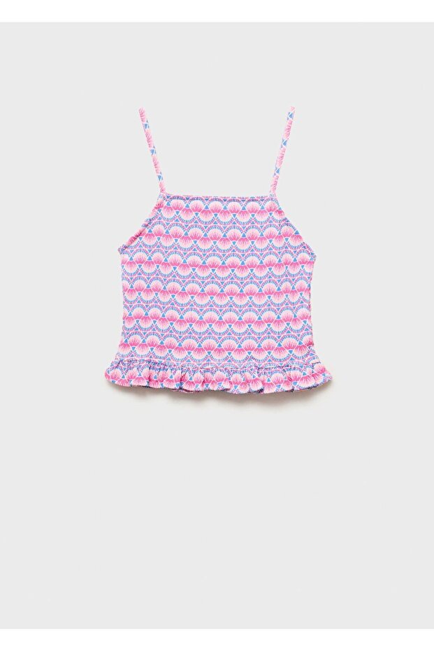 Patterned Drawstring Blouse - 2