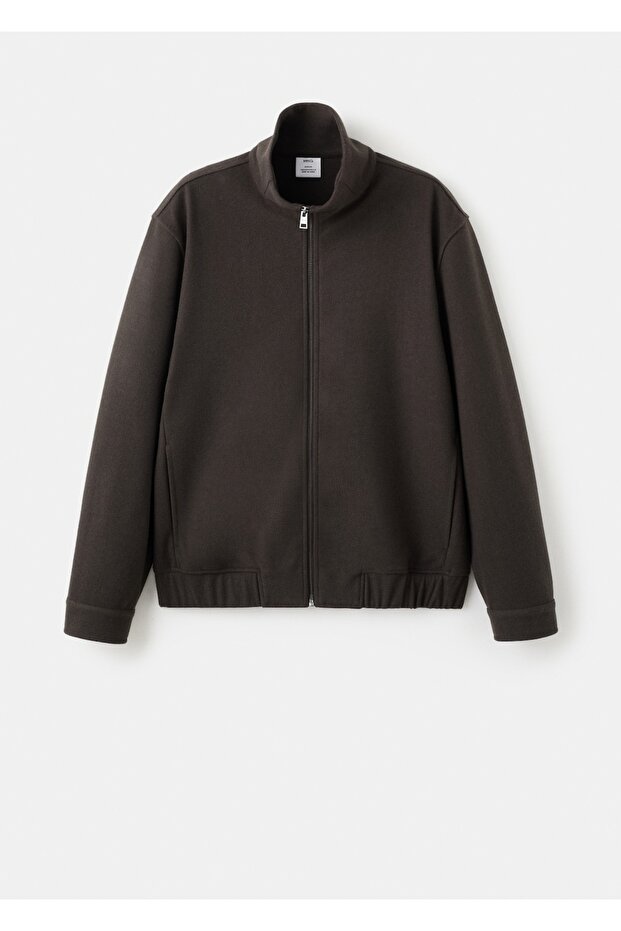 Fermuarlı yün ceket - 3