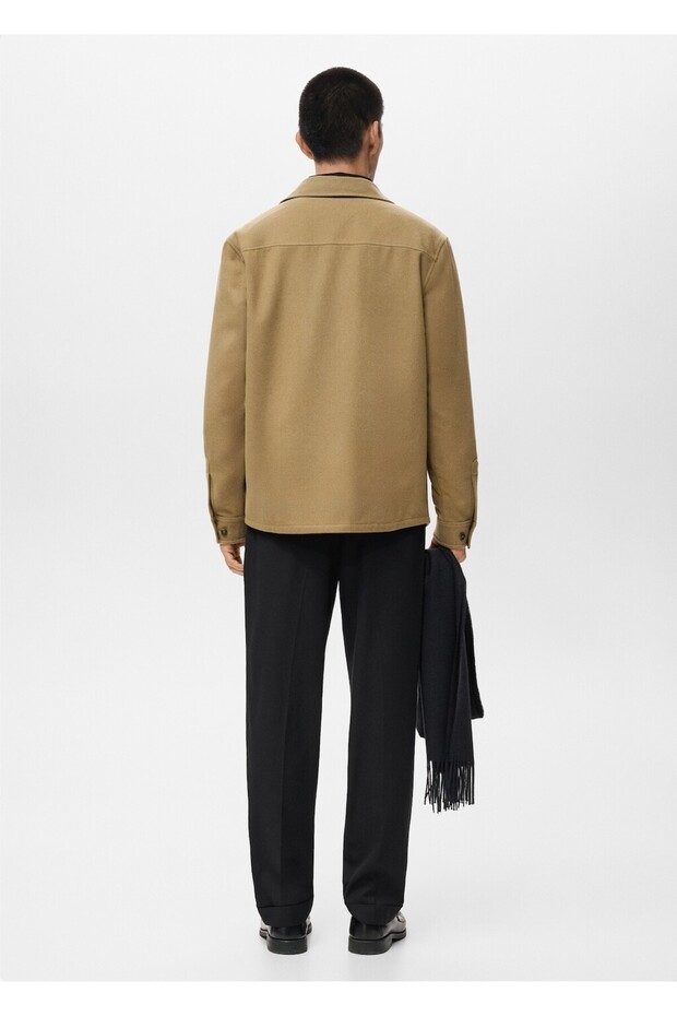 Cepli yün gömlek ceket - 4