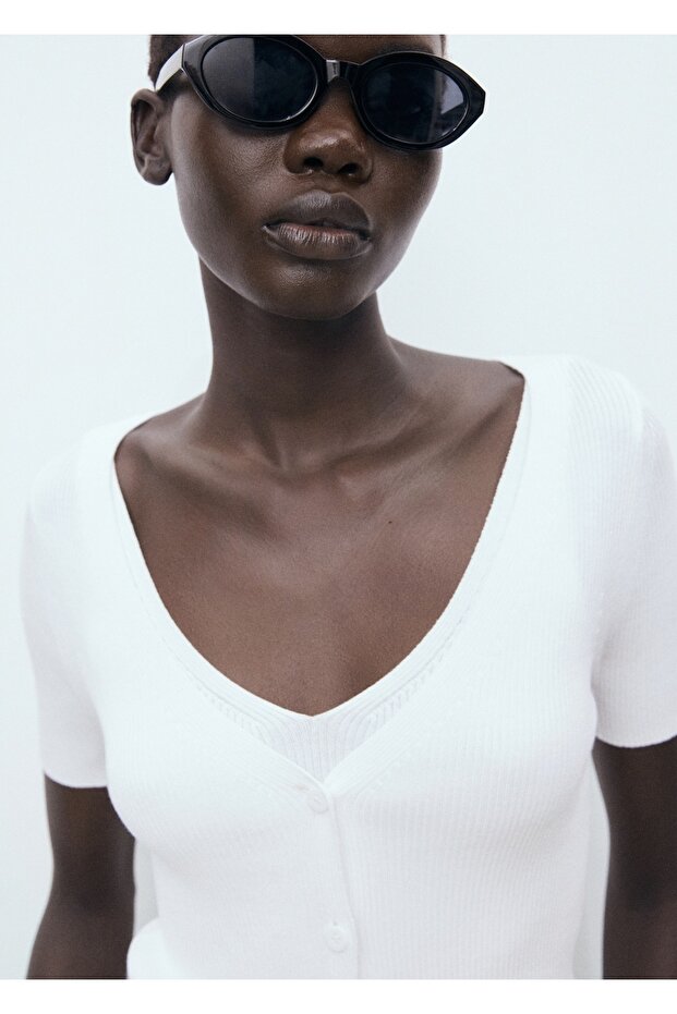 Karma fitilli örgü kazak - 6