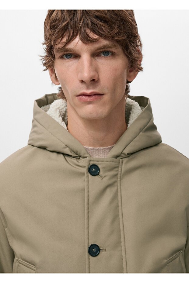 Su itici kapüşonlu kapitone parka - 6