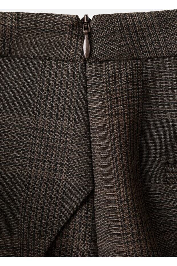 Damalı asimetrik etek - 7