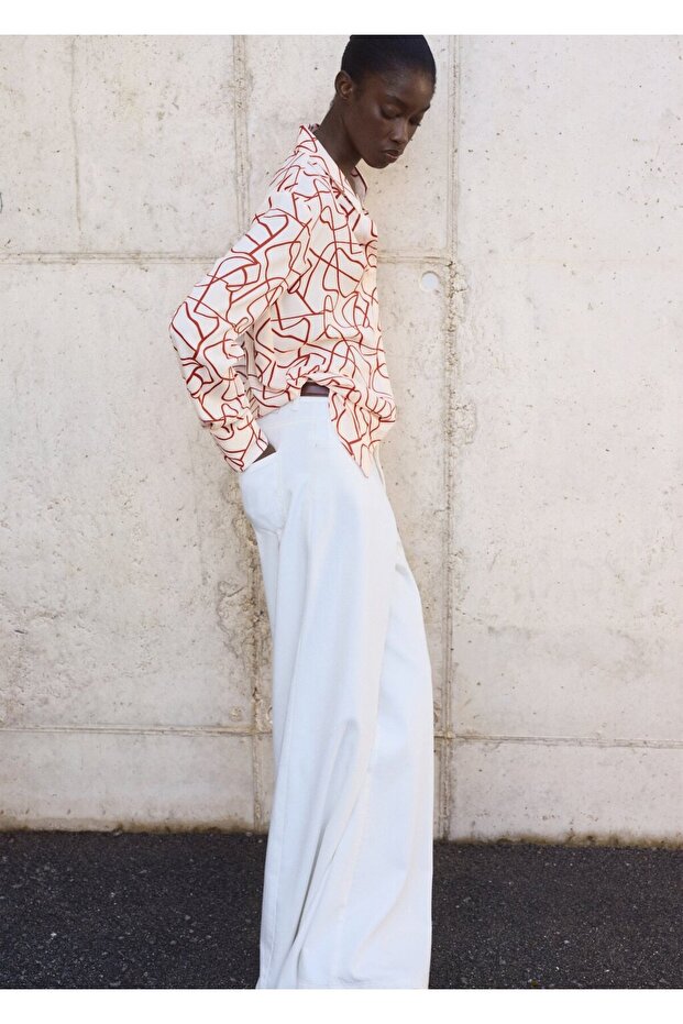 Soyut desenli gömlek - 7