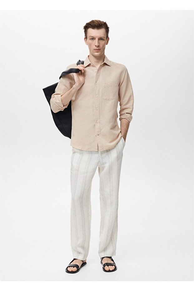 Cepli keten gömlek - 2