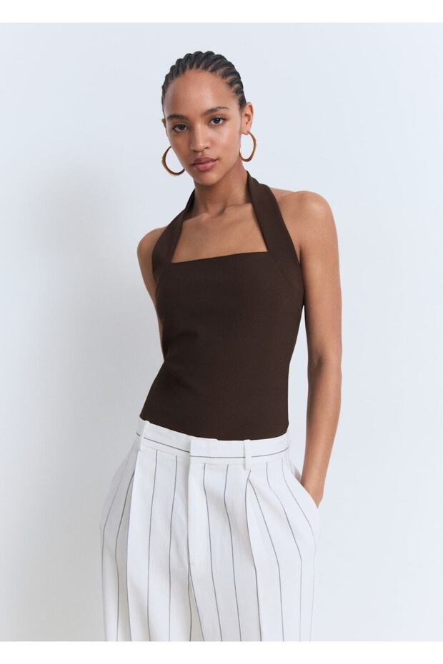 Halter collar blouse