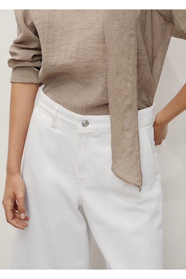 Orta Bel Denim Bermuda Şort - 7