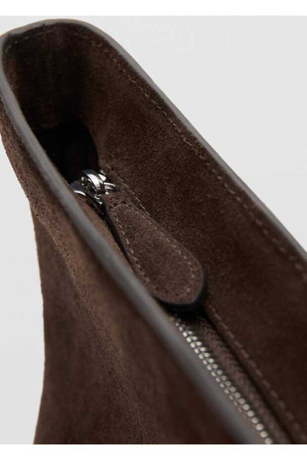 Süet shopper çanta - 5