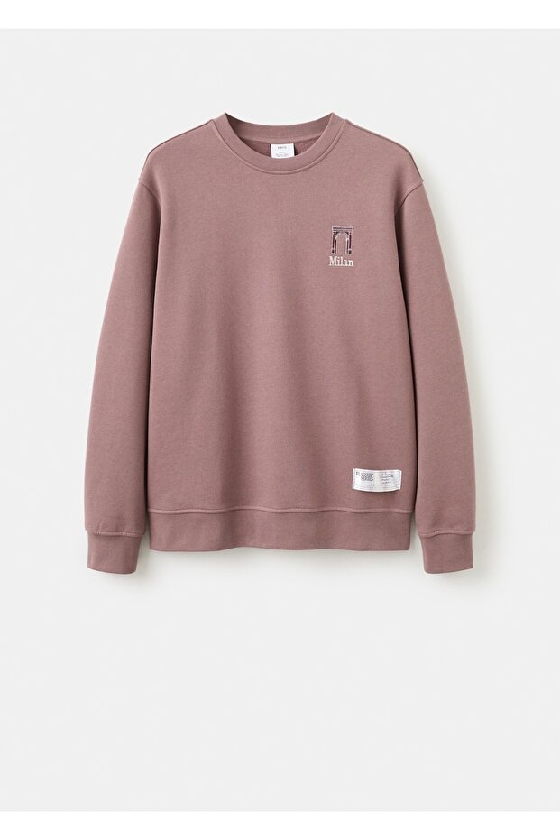 Desenli pamuklu sweatshirt - 3