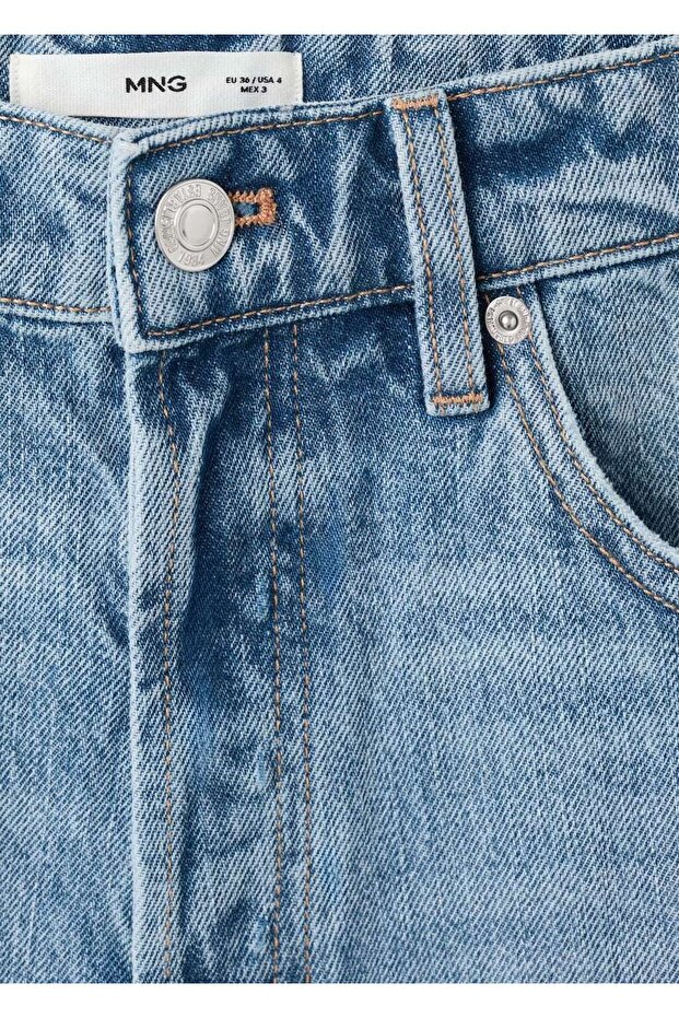 Püsküllü paça denim şort - 8