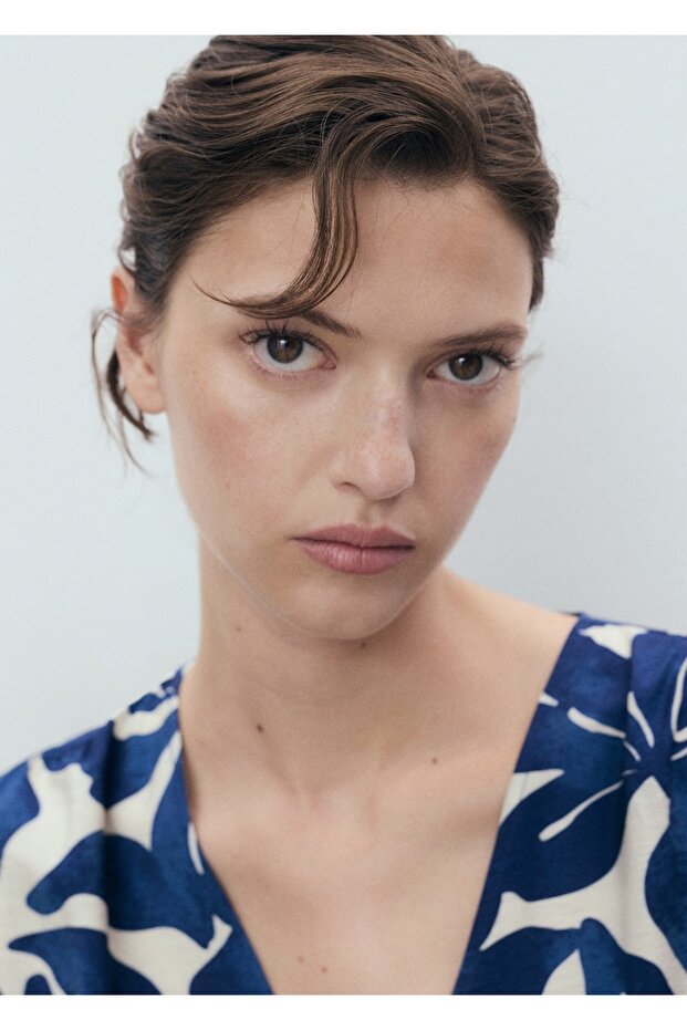 Desenli uzun elbise - 6