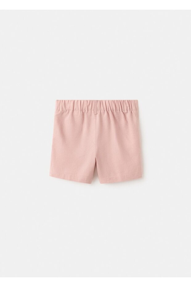 Keten karışımlı bermuda şort - 2