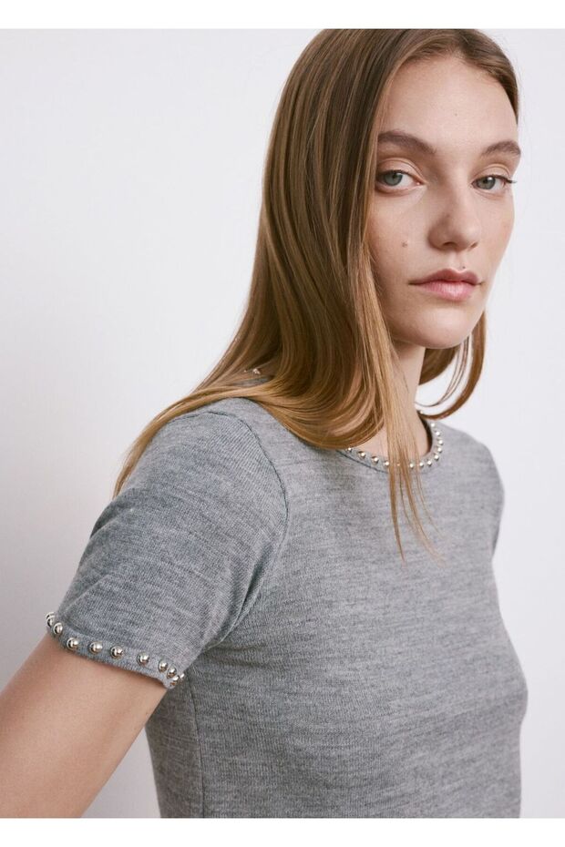 Zımbalı örgü kazak - 6