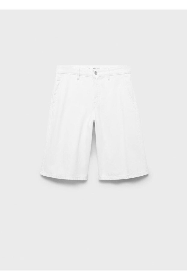 Orta Bel Denim Bermuda Şort - 3