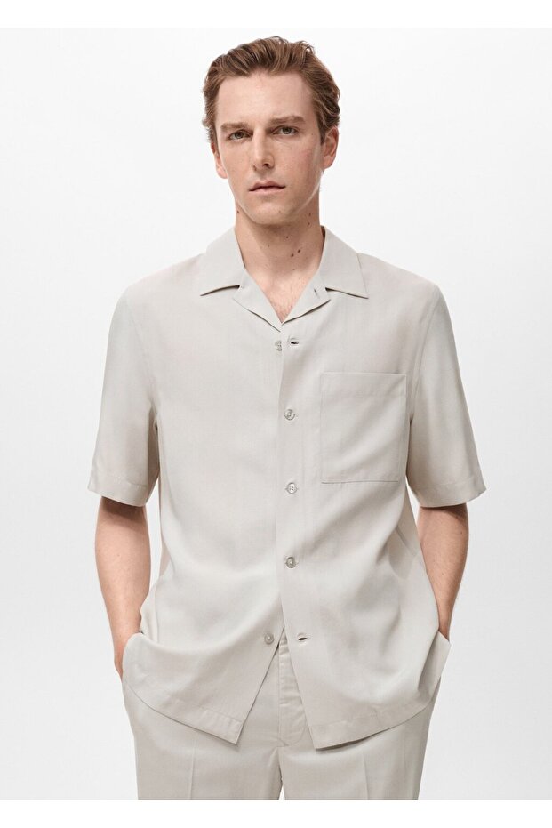 Regular kesim lyocell gömlek - 1