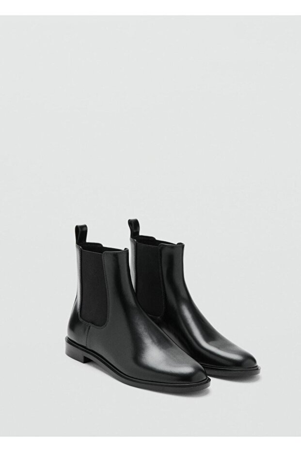 Elastik parçalı deri yarım bot - 1