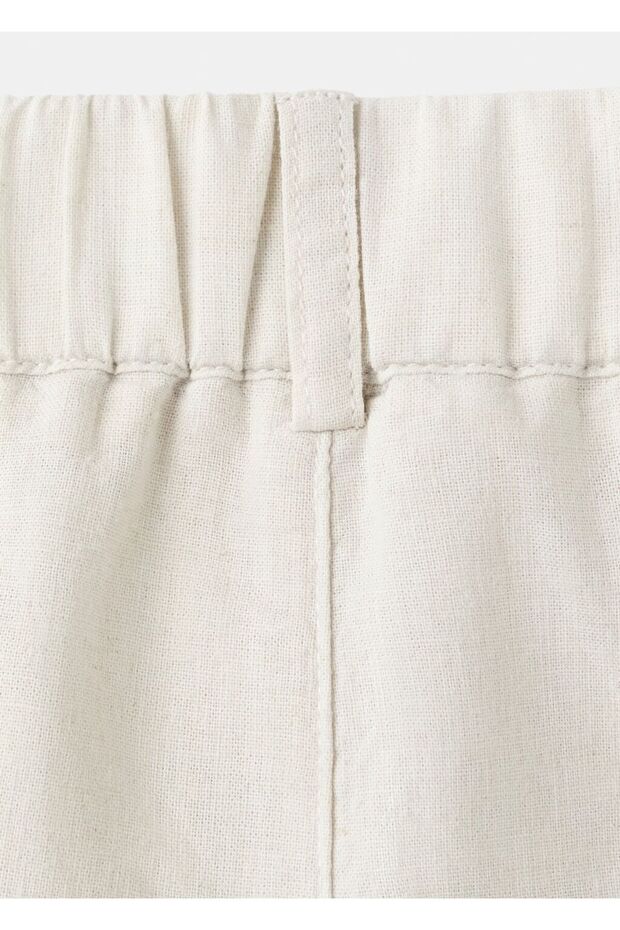 Keten karışımlı bermuda şort - 5