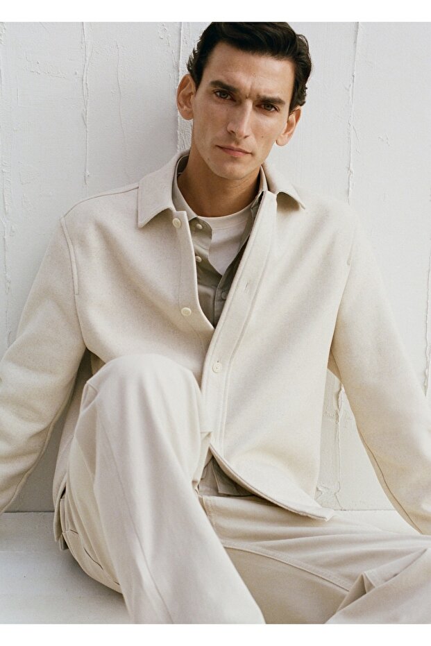 Düğmeli flanel gömlek ceket - 8