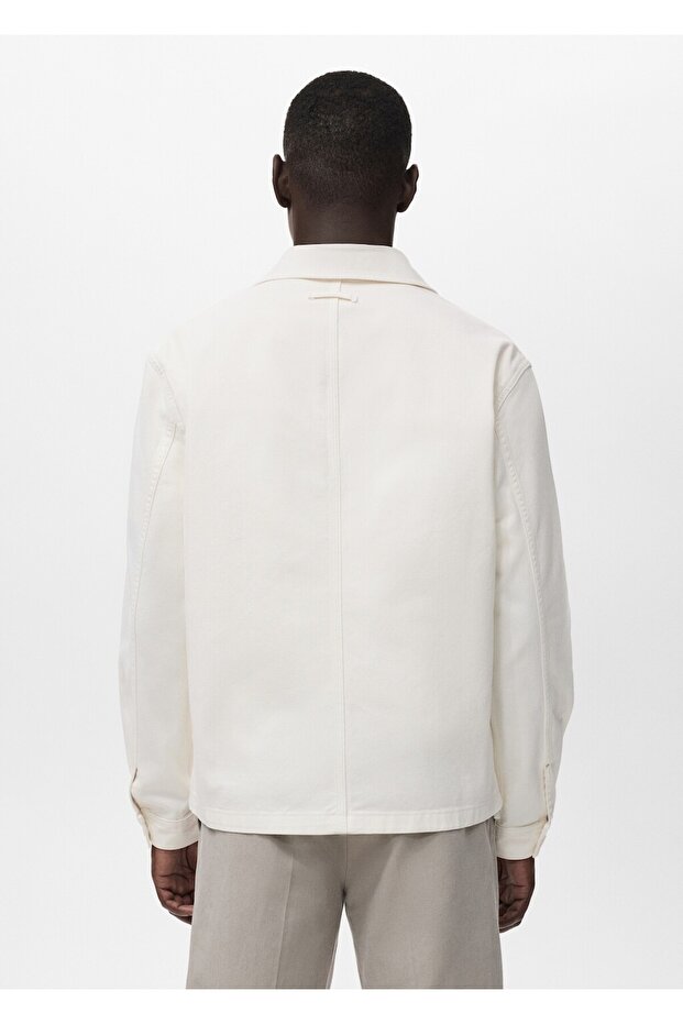 %100 pamuklu denim ceket - 4