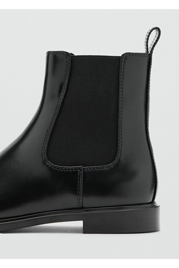 Elastik parçalı deri yarım bot - 3