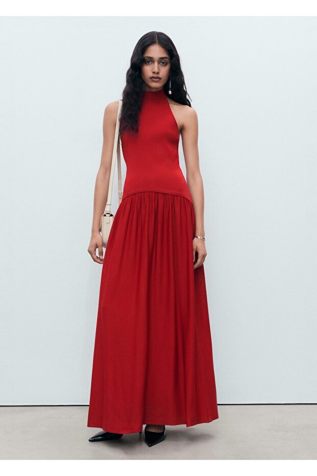 Kombinasyonlu örgü halter elbise - 2