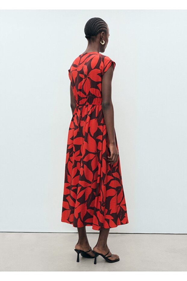 Desenli uzun elbise - 4