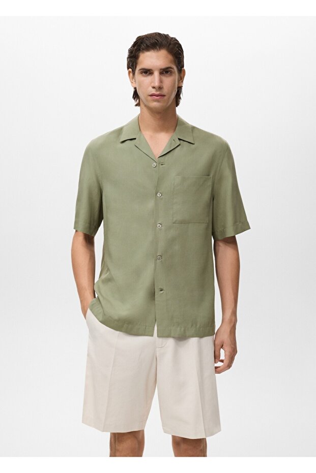 Regular kesim lyocell gömlek - 1