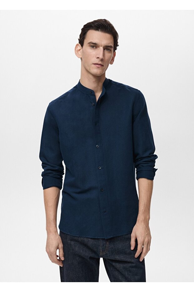 Hakim yaka keten gömlek - 1