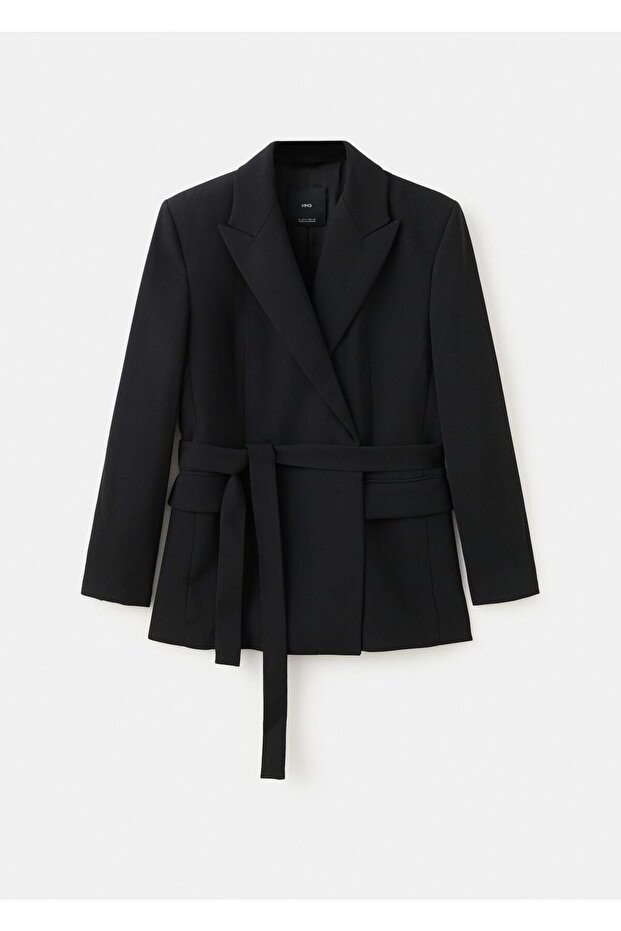 Fular detaylı blazer ceket - 3