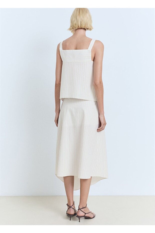 Çizgili askılı bluz - 4