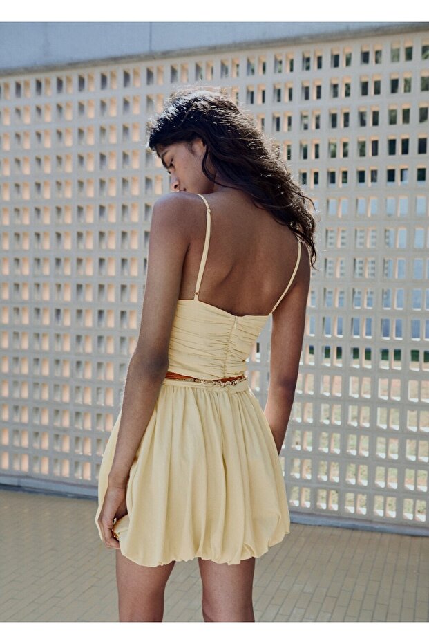 Balon görünümlü kısa elbise - 4