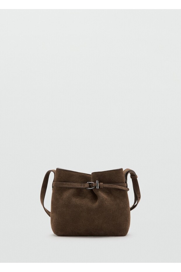 Süet omuzdan askılı çanta - 3