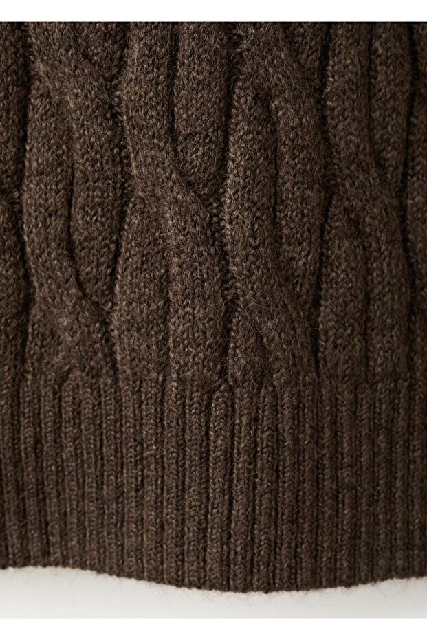 Boğazlı örgü kazak - 5