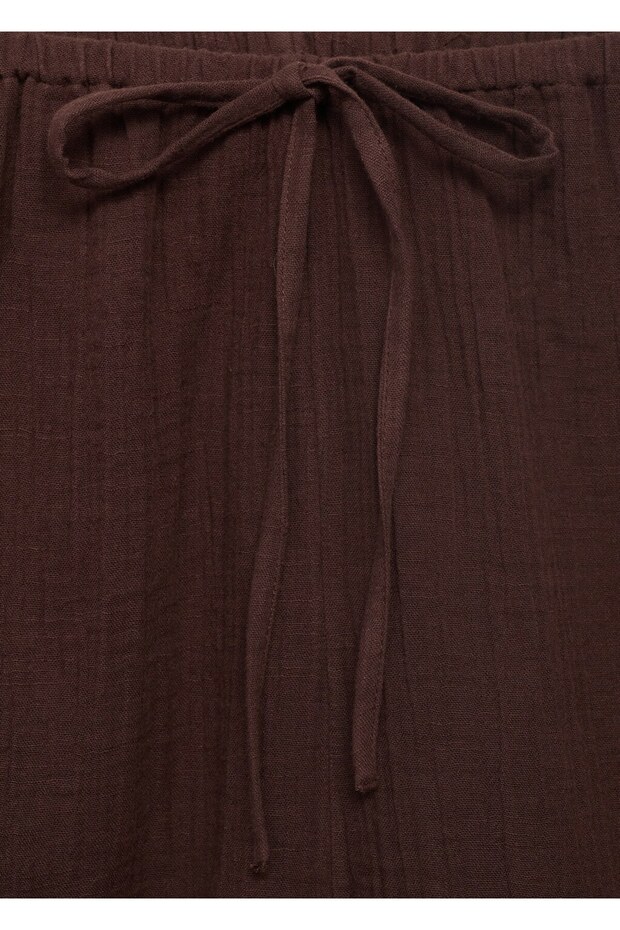 Pamuklu bağcıklı şort - 7