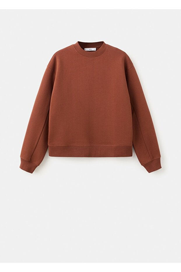 Pamuklu düz sweatshirt - 3