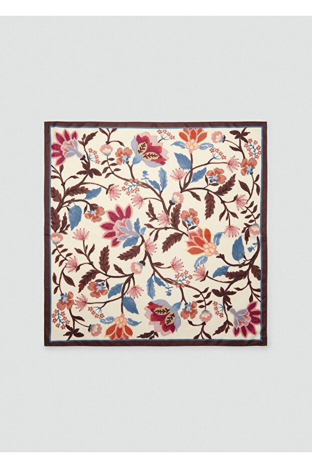 Çiçek desenli fular - 2